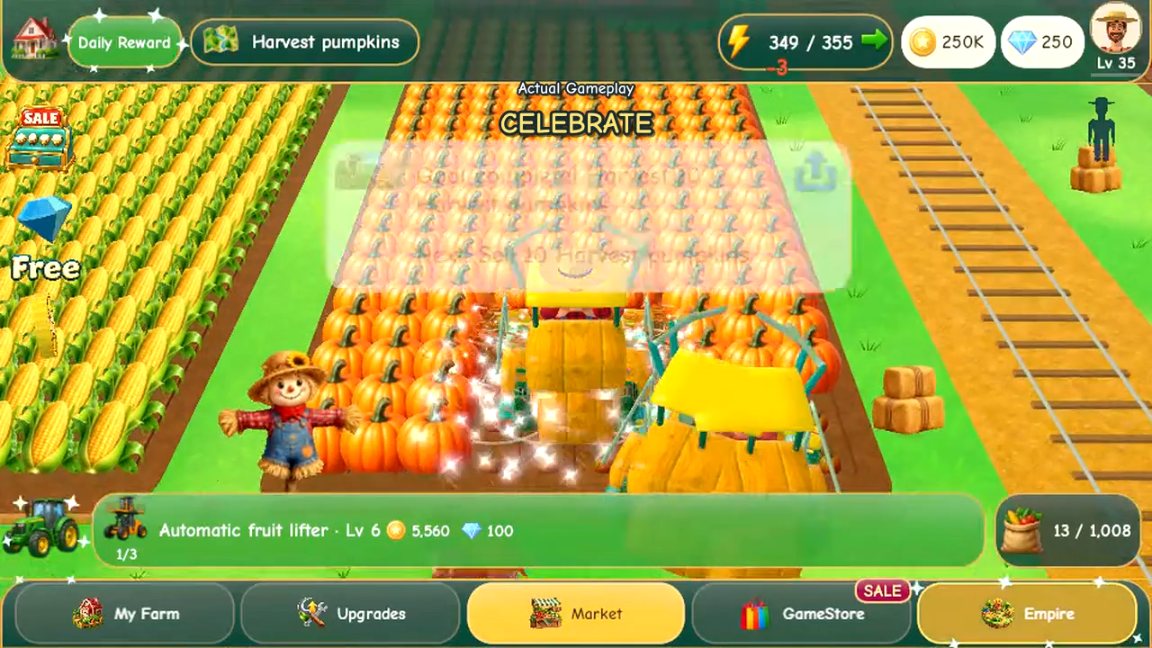 The Farmers Market: a pumpkin field being harvested during the autumn season